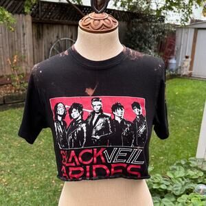Black Veil Brides Band Graphic Crop Top T-Shirt Tee Marbled Women's Size XS